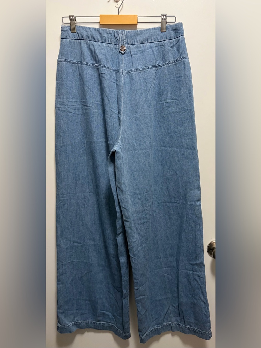 Sam Edelman Light Wash Wide Leg Chambray Pants 100% Cotton Women’s Size 12 - Picture 5 of 8